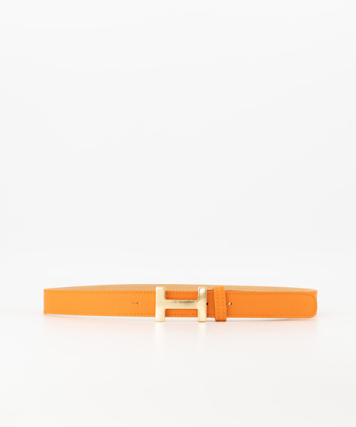 Hera Big - Classic Grain - Belts with buckles - Orange - D29 - Gold