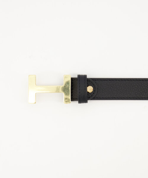 Hera Big - Classic Grain - Belts with buckles - Black - D28 - Gold