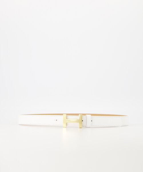 Hera Big - Classic Grain - Riemen met gesp - Wit - D01 - Goudkleurig