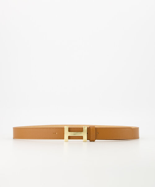 Hera Big - Classic Grain - Belts with buckles - Brown - Cognac D109 - Gold