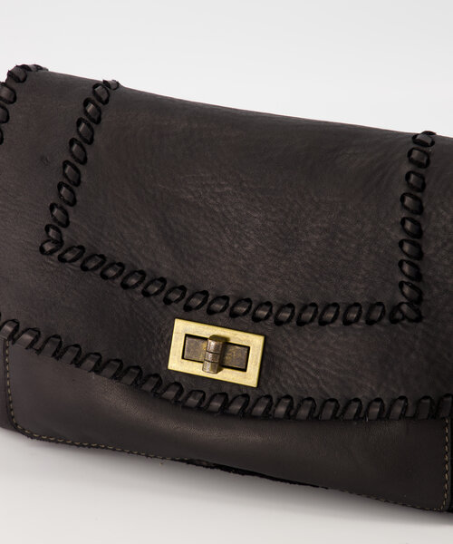 Rebel - Washed leather - Crossbody bags - Black -  - Bronze