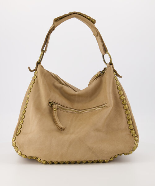 Roxy - Washed leather - Shoulder bags - Taupe -  - Bronze