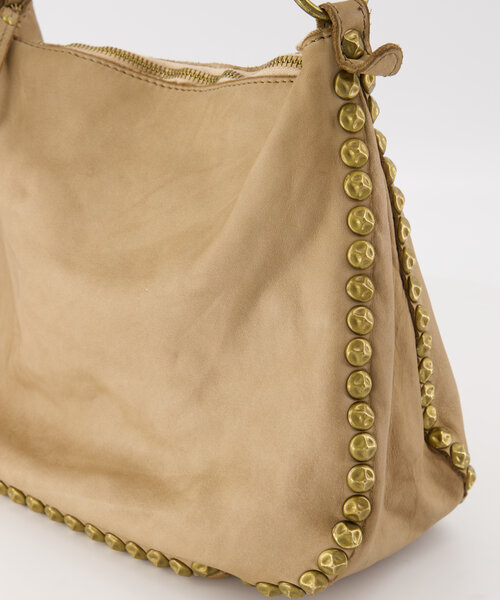 Roxy - Washed leather - Shoulder bags - Taupe -  - Bronze