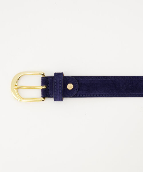 Suus - Suede - Belts with buckles - Blue - Donkerblauw  - Goudkleurig