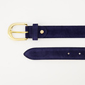 Suus - Suede - Belts with buckles - Blue - Donkerblauw  - Goudkleurig