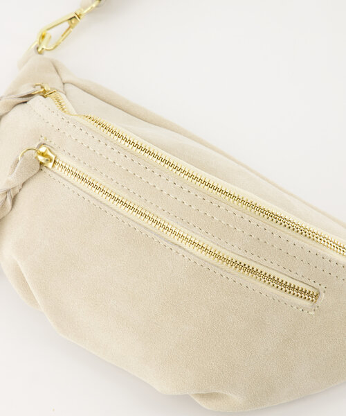 Quinty 2  - Suede - Heuptassen - Ecru - D02 - Goudkleurig