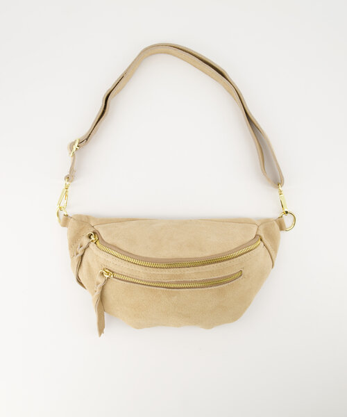 Quinty 2  - Suede - Heuptassen - Zand  - D04 - Goudkleurig