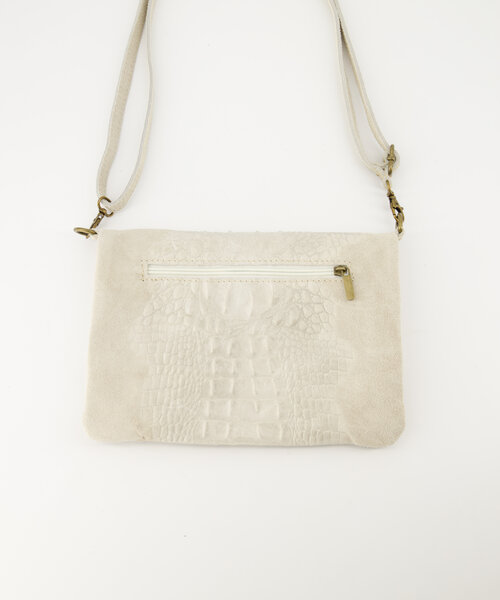 Peyton - Croco - Crossbody tassen - Ecru - 2 - Bronskleurig