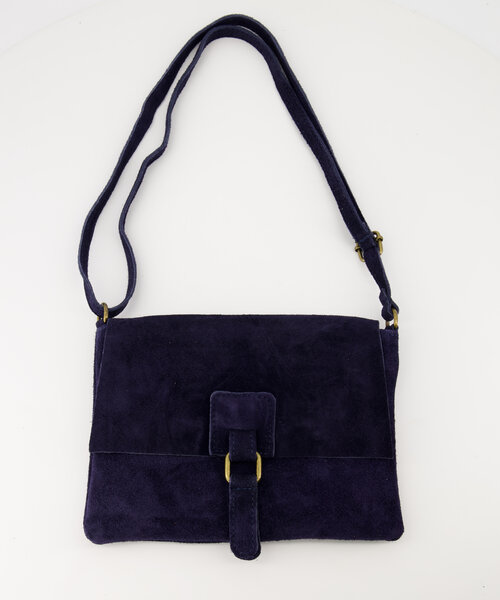 Maddy - Suede - Crossbody bags  - Blue - Donkerblauw 22 - Bronskleurig