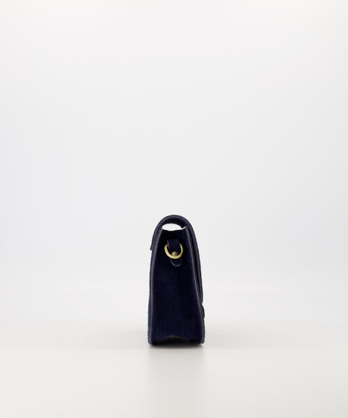 Flora  - Suede - Crossbody bags  - Blue - Donkerblauw 22 - Bronskleurig