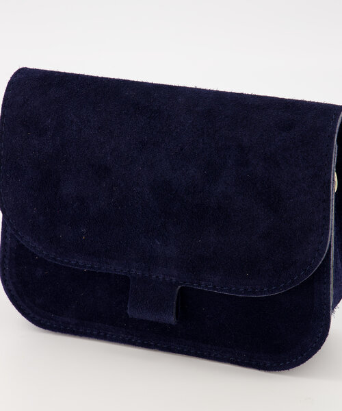 Flora  - Suede - Crossbody bags  - Blue - Donkerblauw 22 - Bronskleurig
