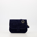 Flora  - Suede - Crossbody bags  - Blue - Donkerblauw 22 - Bronskleurig