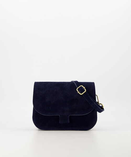 Flora  - Suede - Crossbody bags  - Blue - Donkerblauw 22 - Bronskleurig