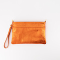 Valeria - Metallic  - Clutch - Orange - Oranje L520 - Goudkleurig