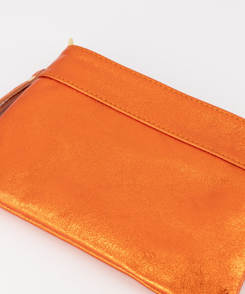 Valeria - Metallic  - Clutch - Oranje - Oranje L520 - Goudkleurig