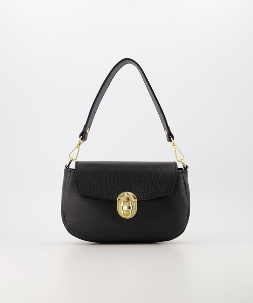 Marissa  - Classic Grain - Handtassen - Zwart - D28 - Goudkleurig
