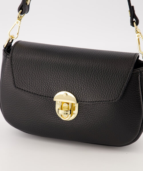 Marissa  - Classic Grain - Handtassen - Zwart - D28 - Goudkleurig
