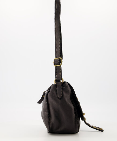 Poms - Washed leather - Crossbody bags - Black -  - Bronze