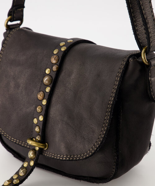 Poms - Washed leather - Crossbody bags - Black -  - Bronze