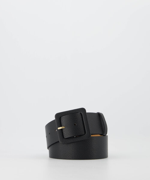 Caroline - Classic Grain - Riemen met gesp - Zwart - D28 - Goudkleurig