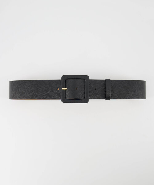 Caroline - Classic Grain - Riemen met gesp - Zwart - D28 - Goudkleurig