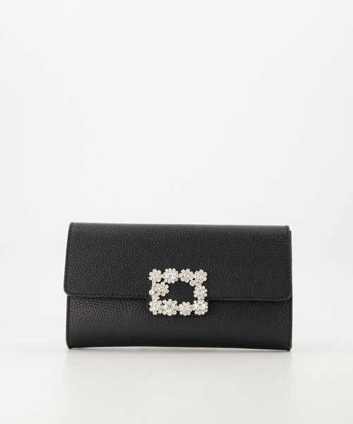 Vive - Classic Grain - Clutch - Zwart - D28 - Goudkleurig