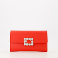 Vive - Classic Grain - Clutch - Rood - T1644 - Goudkleurig