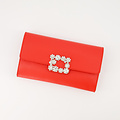 Vive - Classic Grain - Clutch - Rood - T1644 - Goudkleurig