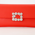 Vive - Classic Grain - Clutch - Rood - T1644 - Goudkleurig