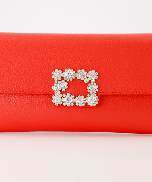 Vive - Classic Grain - Clutch - Rood - T1644 - Goudkleurig