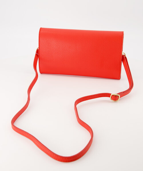 Vive - Classic Grain - Clutch - Rood - T1644 - Goudkleurig