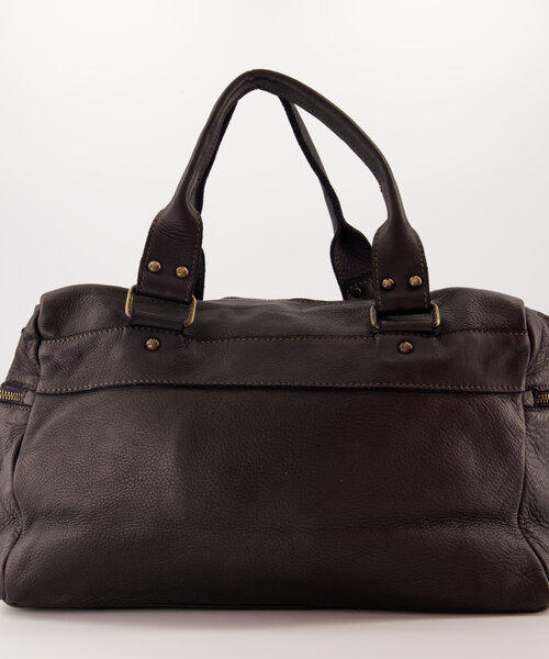 Jose - Gewassen leer - Crossbody tassen - Zwart -  - Bronskleurig