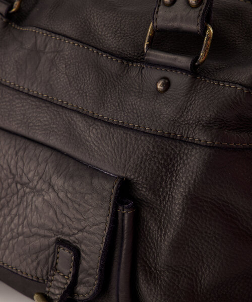 Jose - Gewassen leer - Crossbody tassen - Zwart -  - Bronskleurig