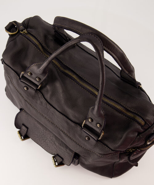 Jose - Gewassen leer - Crossbody tassen - Zwart -  - Bronskleurig