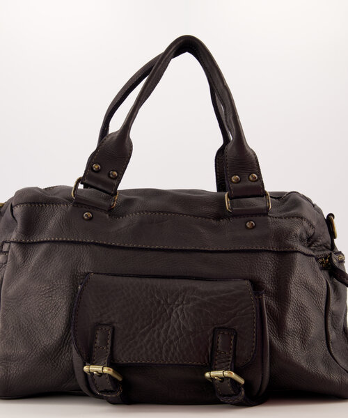 Jose - Gewassen leer - Crossbody tassen - Zwart -  - Bronskleurig