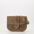 Maan - Suede - Crossbody tassen - Taupe - 46 - Goudkleurig