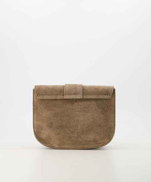 Maan - Suede - Crossbody tassen - Taupe - 46 - Goudkleurig