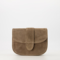 Maan - Suede - Crossbody tassen - Taupe - 46 - Goudkleurig