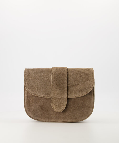 Maan - Suede - Crossbody tassen - Taupe - 46 - Goudkleurig