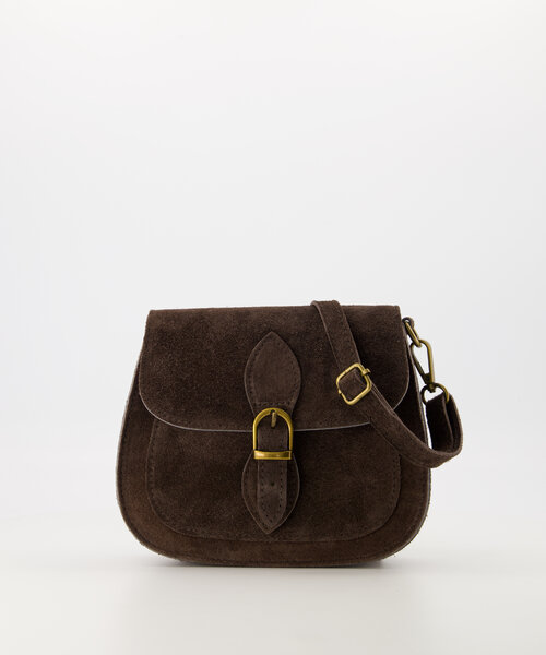Sola - Suede - Crossbody bags - Brown - Donkerbruin 7 - Bronze
