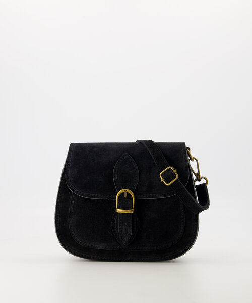 Sola - Suede - Crossbody tassen - Zwart - 23 - Bronskleurig