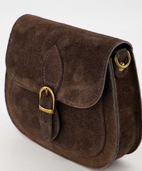 Sola - Suede - Crossbody bags - Brown - Donkerbruin 7 - Bronze