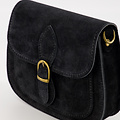 Sola - Suede - Crossbody tassen - Zwart - 23 - Bronskleurig