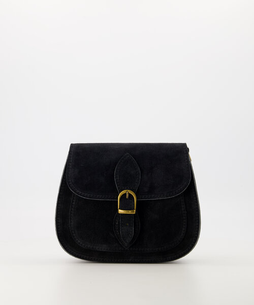 Sola - Suede - Crossbody tassen - Zwart - 23 - Bronskleurig
