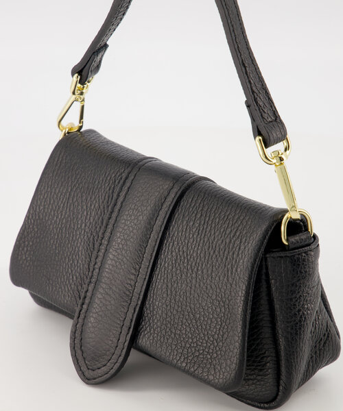 Baby Puffy Jasmin - Classic Grain - Handtassen - Zwart - D28 - Goudkleurig