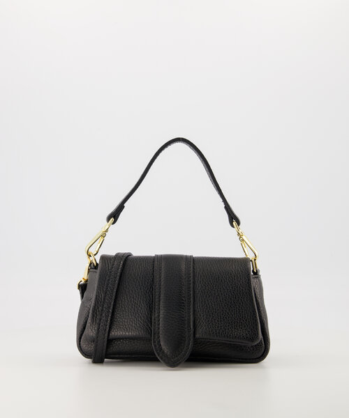 Baby Puffy Jasmin - Classic Grain - Handtassen - Zwart - D28 - Goudkleurig