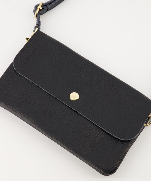 Misa - Classic Grain - Crossbody tassen - Zwart - D28 - Goudkleurig