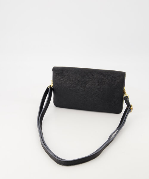 Misa - Classic Grain - Crossbody tassen - Zwart - D28 - Goudkleurig