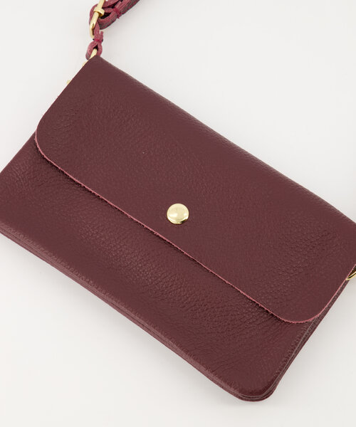 Misa - Classic Grain - Crossbody tassen - Rood - Bordeaux D54 - Goudkleurig