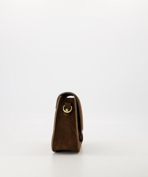Flora  - Suede - Crossbody tassen - Bruin - Donkerbruin 07 - Bronskleurig